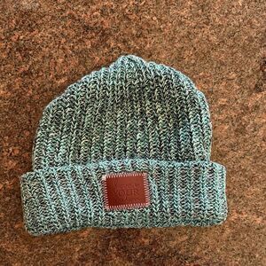 Love Your Melon Caribou Coffee Teal Knit Beanie.